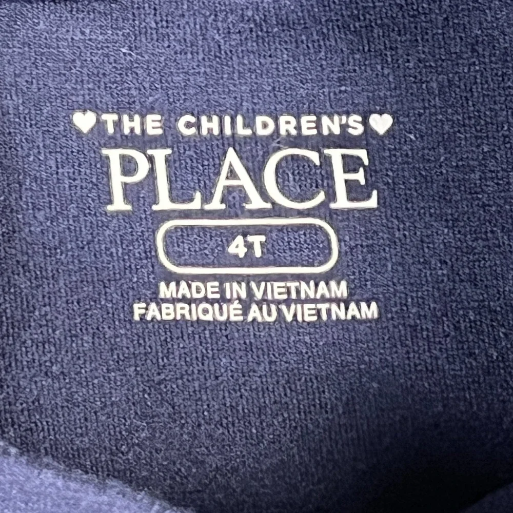 DKNY & Childrens Place Girls 4T Outfit Lot 3pc Pink Fleece Pants Tee Navy Dress
